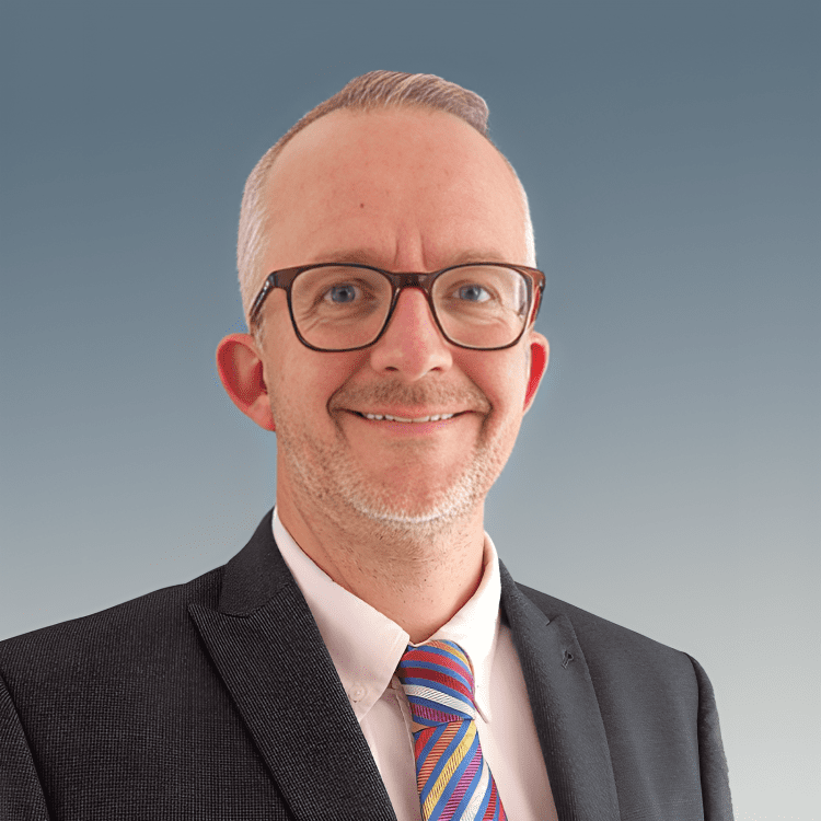 Smiling man wearing glasses